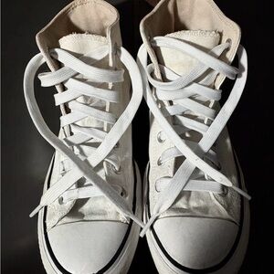 Stylish White High-Top Sneakers